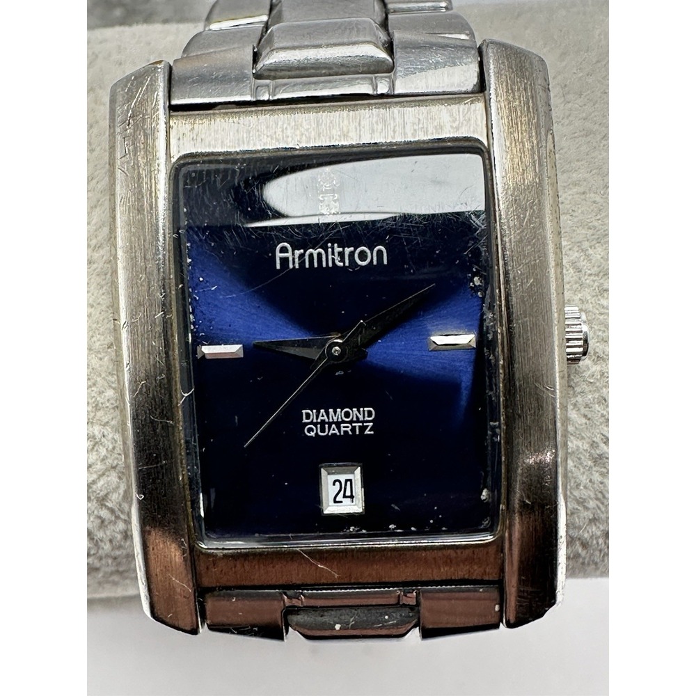 Armitron Diamond 20/1549-51 Mens‎ Tank Watch New Battery 29MM 7.5" M20